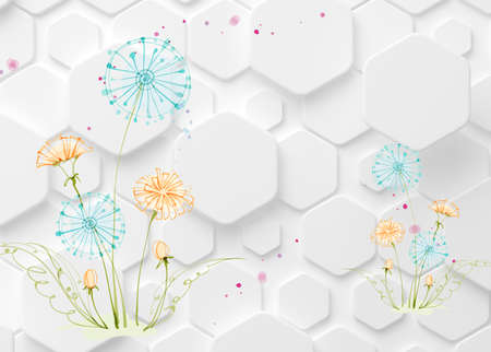 3D High Decoration Background Wallpaperの写真素材