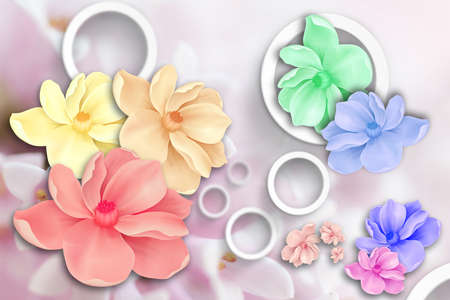 3D High Decoration Background Wallpaperの写真素材