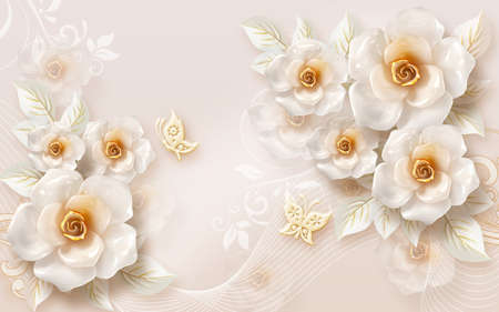 3D High Decoration Background Wallpaperの写真素材