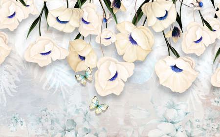 3D High Decoration Background Wallpaperの写真素材