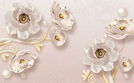 3D High Decoration Background Wallpaperの写真素材