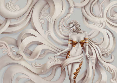 3D High Decoration Background Wallpaperの写真素材
