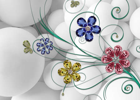 3D High Decoration Background Wallpaperの写真素材