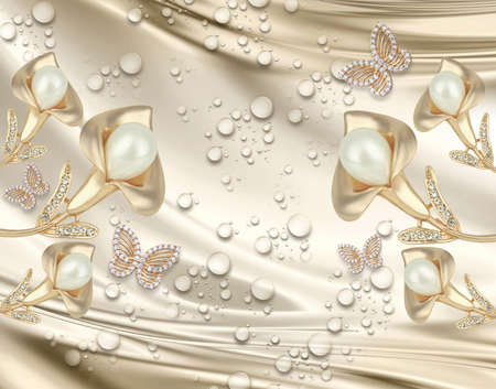 3D High Decoration Background Wallpaperの写真素材