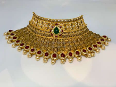 Vintage Jewellery Collections in white backgroundの写真素材
