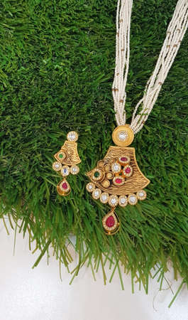 Vintage Jewellery Collections in green graceの写真素材