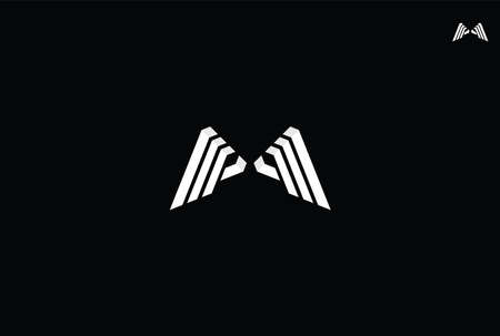 Bold and modern eagle wing design with 3d curves forming the letter m, this unique  is suitable for fashion, boutique, clothing or branding.のイラスト素材