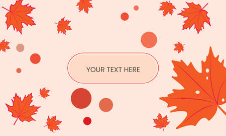 Vector graphic of soft maple leaf background with text box in the middle, yellow foliage background, red maple leaf wallpaper, perfect for gift wrapping, or presentation background, etcのイラスト素材