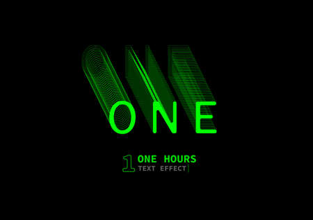 vector graphic of "one hours" text effect vector, text with light and line effect, one hour, perfect for digital needs, background,ectのイラスト素材
