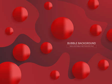3d bubble with red  background, blood cells background, 3d bubble with red liquid wallpaper, teample bubble card bussinesのイラスト素材