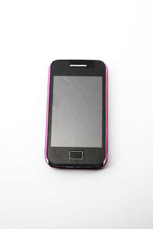 A android phone on isolated white backgroundの写真素材