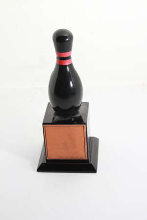 Bowling trophy on isolated whiteの写真素材