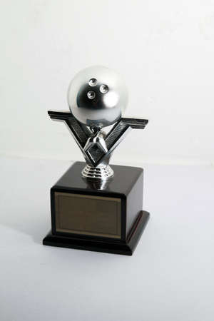 Bowling trophy on isolated whiteの写真素材