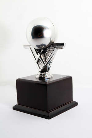 Bowling trophy on isolated whiteの写真素材