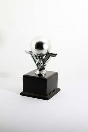 Bowling trophy on isolated whiteの写真素材