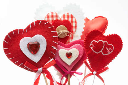 Hears on white backgroundの写真素材