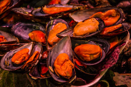 A fish stall in La Boqueria Market Las Ramblas Barcelona SpainA fish stall in La Boqueria Market Las...