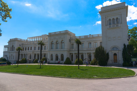 beautiful white Palace in the suburb of Yalta in the Crimea. Livadia.のeditorial素材