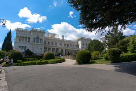 beautiful white Palace in the suburb of Yalta in the Crimea. Livadia.のeditorial素材
