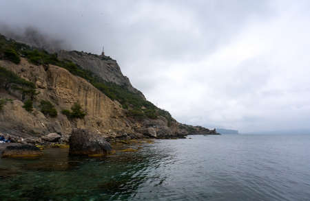 the black sea coast of Crimea beautiful mountain scenery and mend the seaの写真素材