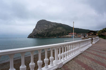 the quay new light of Crimea Russiaの写真素材