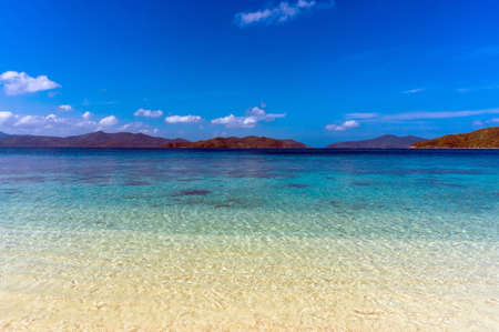 the white sand on the beach Palawan Philippines without peopleの写真素材