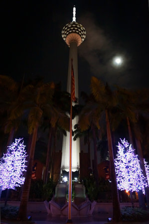night Kuala Lumpur, Malaysia sightseeing tower, TV towerのeditorial素材
