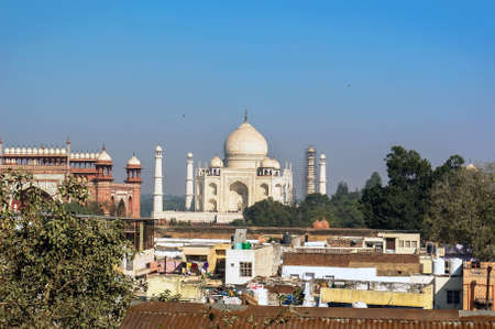 view of Taj Mahalの写真素材