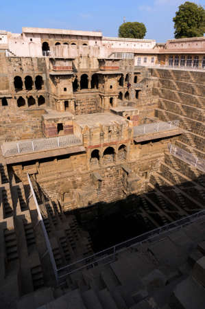 The steps of the Chand Baori Stepwell in Abhaneri, Rajasthan, India.の写真素材