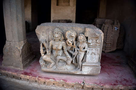 Bas reliefes in Hindu temple. Sri Ranganathaswamy Temple. Tiruchirappalli Tamil Nadu, Indiaの写真素材
