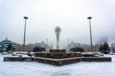 ASTANA, KAZAKHSTAN - 22 February 2017: Astana, the capital of Kazakhstan. This city will be the site of Expo 2017.のeditorial素材