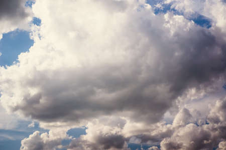 white clouds in the blue sky. Cumulus cloudsの写真素材