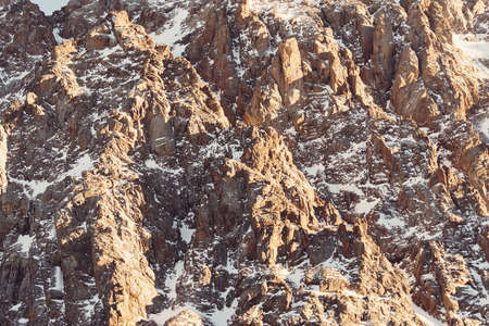 background of snowy mountain slope. Winter mountain landscape. toning.の写真素材