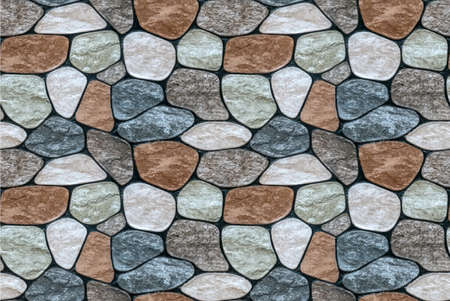 Wall of small stone texture background. endless seamless background fill.