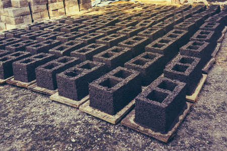 Manual Bricks in open and sunny places for Drying in Katni Madhya Pradesh India. homemade concrete...