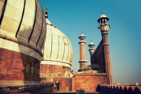 View of the Jama Masjid mosque in New Delhi, Indiaの写真素材