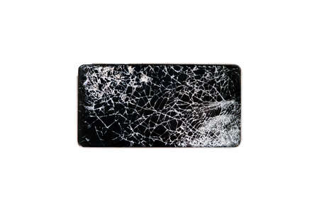 Modern frameless Smartphone drop to the floor and screen damage broken isolated on white background