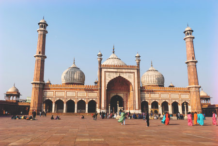Jama Masjid is the principal mosque of Old Delhi in India. One of the main attractions of old Delhi. New Delhi, India. 8 January 2018.のeditorial素材