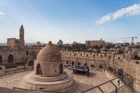 The cupola in the middle of the roof of the Church of Holy Sepulchre, admits light to St Helena s crypt and dome Ethiopian Monastery in Jerusalem, Israel.の写真素材