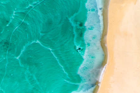 Dead Sea coastline in desert uninhabited extraterrestrial landscape aerial view. no peopleの写真素材