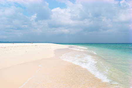 white sand and the blue sky. Sand spit on the island of Neil Andaman and Nicobar Islands. Beach number 1.の写真素材