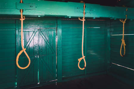 Gallows used by the cruel British in the Cellular jail to exterminate Indian political leaders .の写真素材