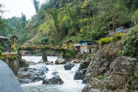 Cat Cat village, Traditional village named Cat Cat near Sapa. traditional way of life of the small peoples of the North of Vietnam.の写真素材
