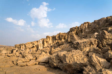 Big rock. This has clipping path. Stony slope. Landscapes of Cyprusの写真素材