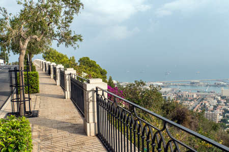 View of coastal promenade along ocean near Canical town, Madeira island, Portugalの写真素材