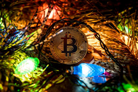 Bitcoin gold christmasの写真素材