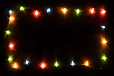 christmas lights frameの写真素材