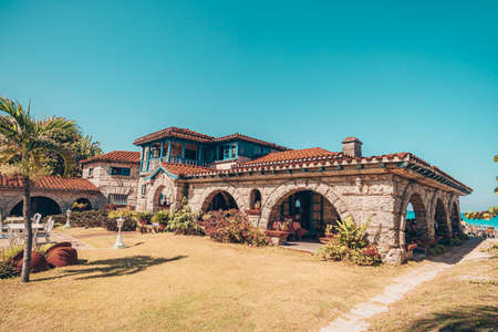 Al Capone's old villa, restaurant made in a retro style, the atmosphere of the 60s.の写真素材