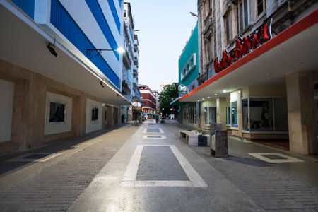 November 27, 2019, Havana, Cuba: San Rafael walking street pedestrian zone in Havana.のeditorial素材