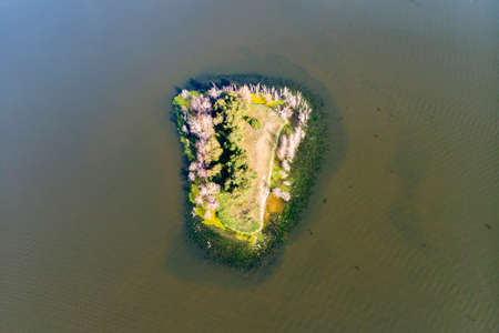 Top view of the salt lakes in the Altai territory. The village of guseletovoの写真素材